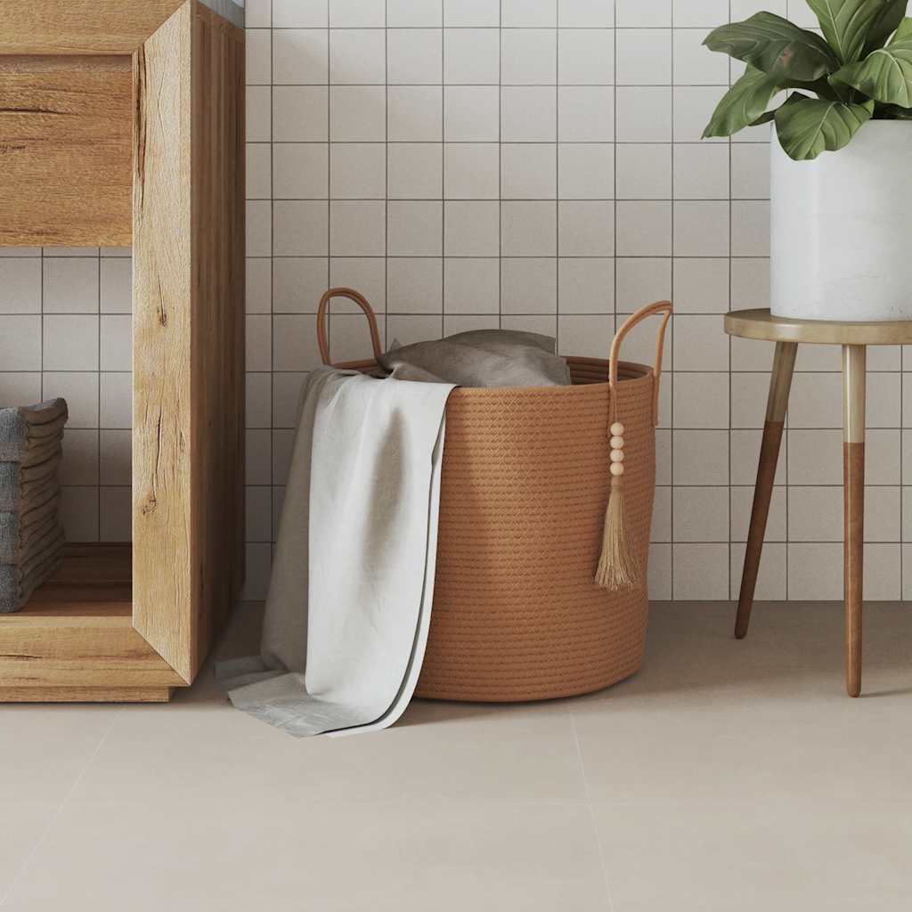 Panier de rangement Vidaxl Ø 40x35 cm Coton brun