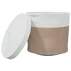 Vidaxx panier de rangement avec couvercle ø 40x35 cm coton marron et blanc