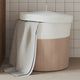 Vidaxx panier de rangement avec couvercle ø 40x35 cm coton marron et blanc