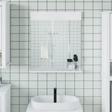 VidaXL miroir de salle de bain avec étagère montagne 60x12x70 cm bois massif blanc - afbeelding 1