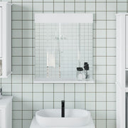 VidaXL miroir de salle de bain avec étagère montagne 60x12x70 cm bois massif blanc - afbeelding 1