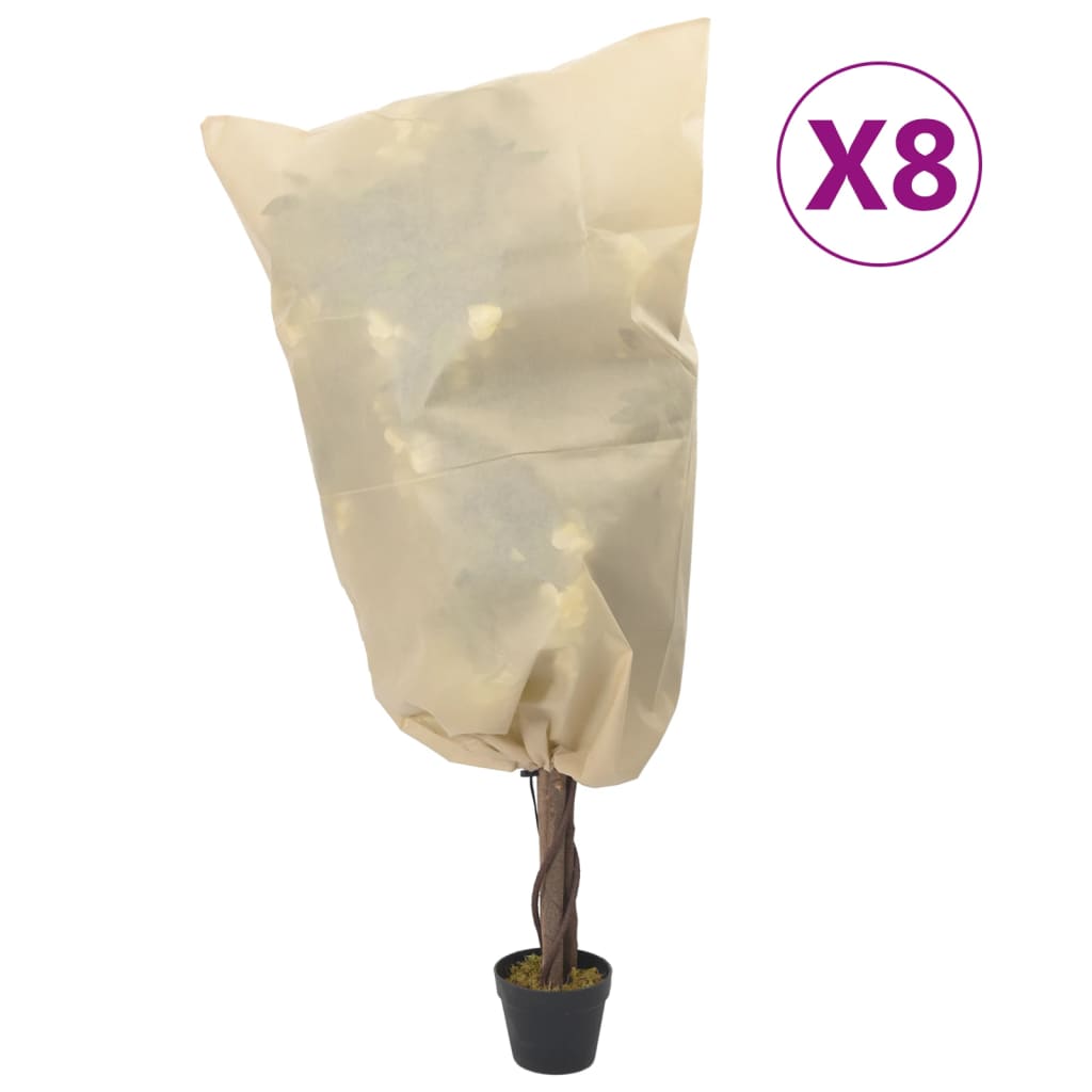 Vidaxxl couvertures pour plantes avec cordon 8 pcs 70 g m² 0,8x0,8 m