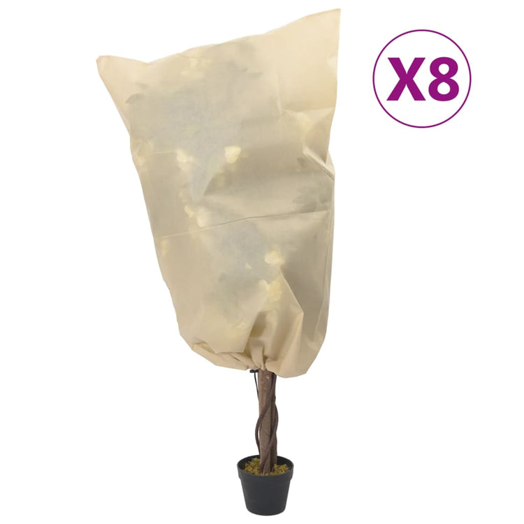 Vidaxxl couvertures pour plantes avec cordon 8 pcs 70 g m² 0,8x0,8 m