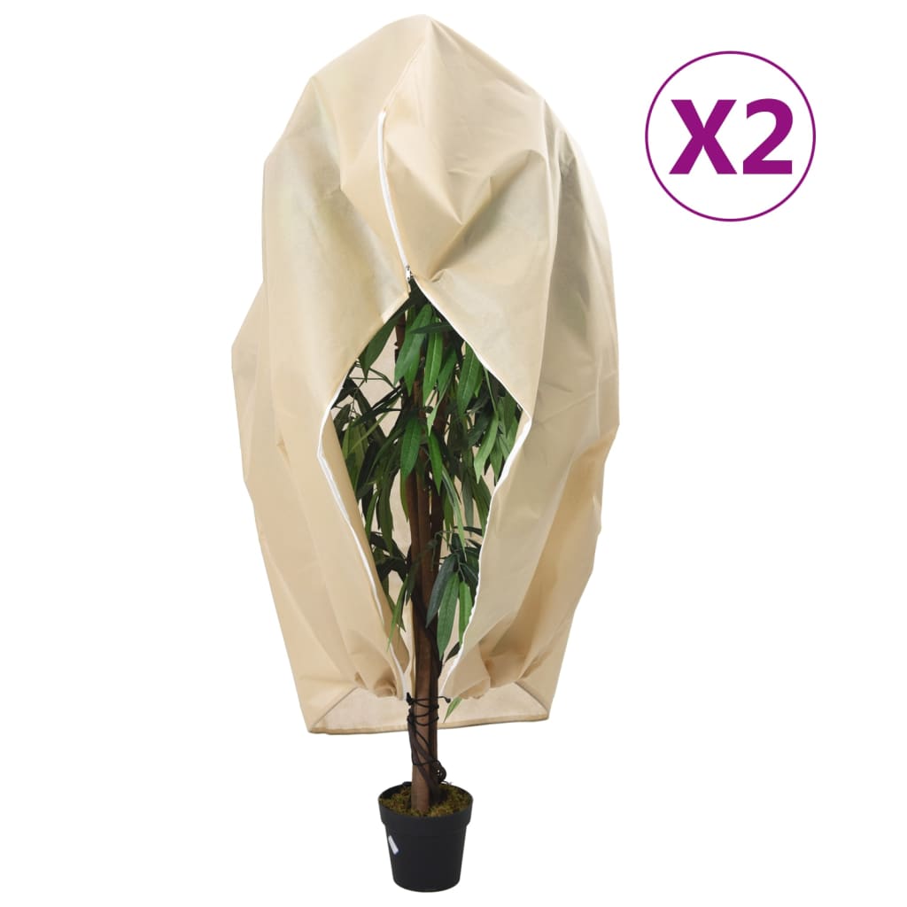 Vidaxxl couvertures végétales avec fermeture éclair 2 pcs 70 g m² 3,93x3,5 m