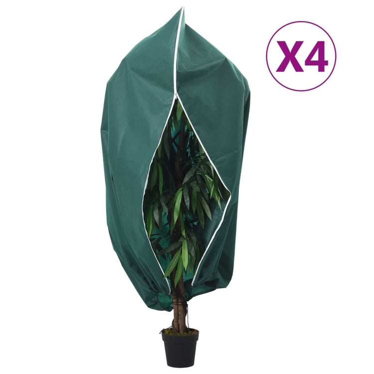 Vidaxxl couvertures végétales avec fermeture éclair 4 pcs 70 g m² 1x1,55 m