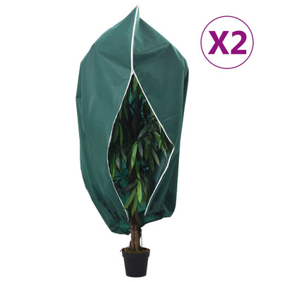 Vidaxxl couvertures végétales avec fermeture éclair 2 pcs 70 g m² 3,93x3,5 m