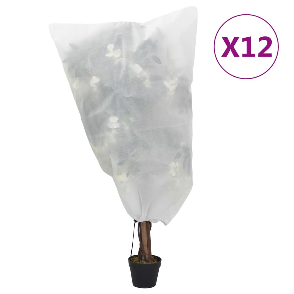 Vidaxxl couvertures végétales avec cordon 12 pcs 70 g m² 0,8x1 m