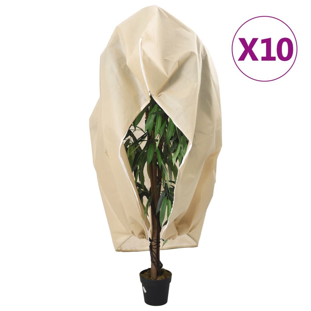 Vidaxxl couvertures végétales avec fermeture éclair 10 pcs 70 g m² 1,2x1,8 m