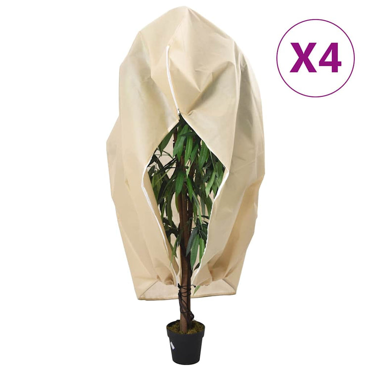 Vidaxxl couvertures végétales avec fermeture éclair 4 pcs 70 g m² 3,93x3 m
