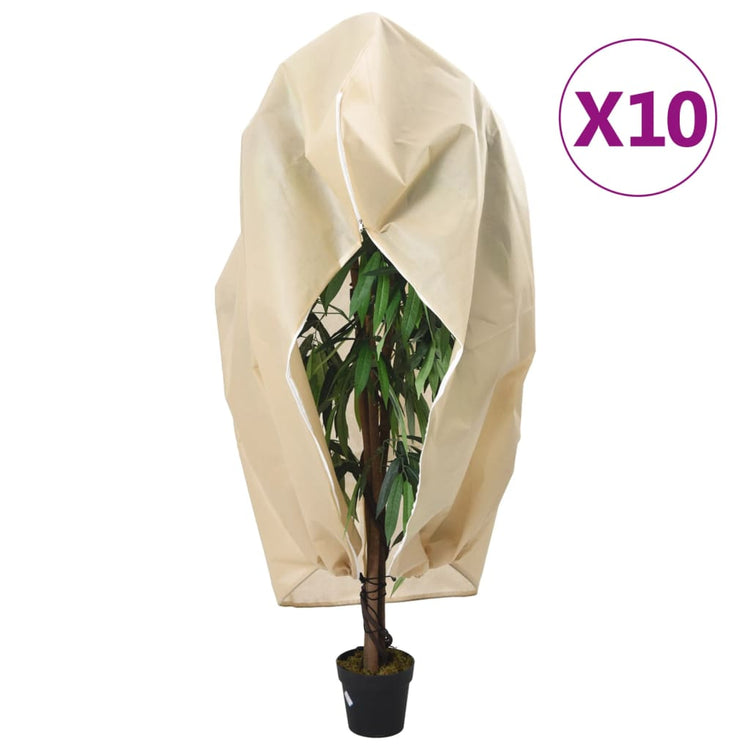 Vidaxxl couvertures végétales avec fermeture éclair 10 pcs 70 g m² 3,93x3,5 m