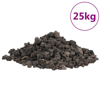 Vidaxl Lava Stones 25 kg 1-2 cm noir