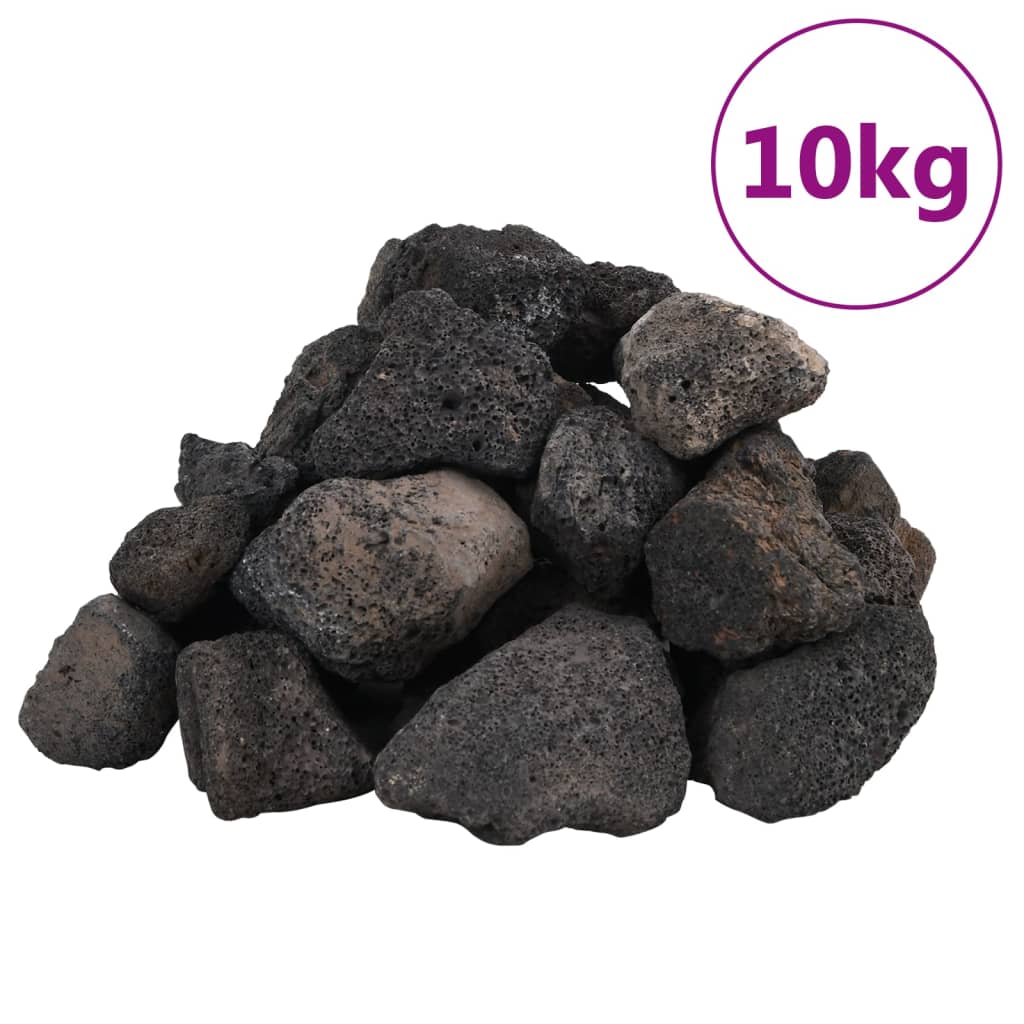 Vidaxl Lava Stones 10 kg 5-8 cm noir