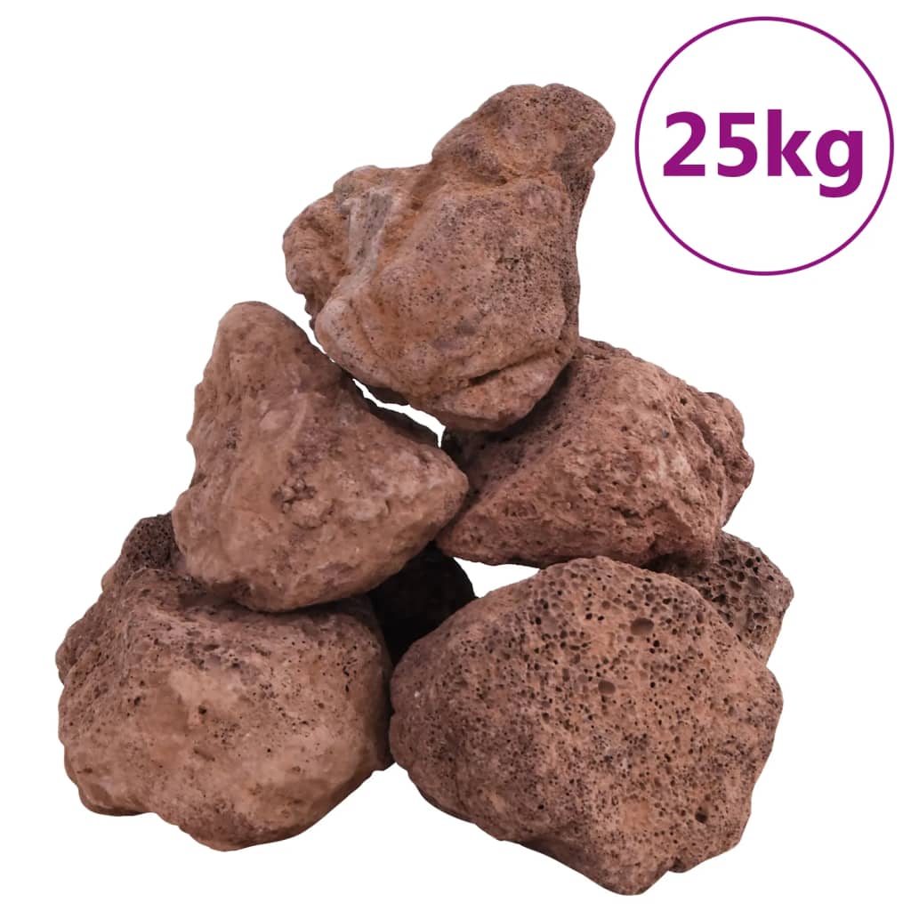 Vidaxl Lava Stones 25 kg 10-30 cm rouge