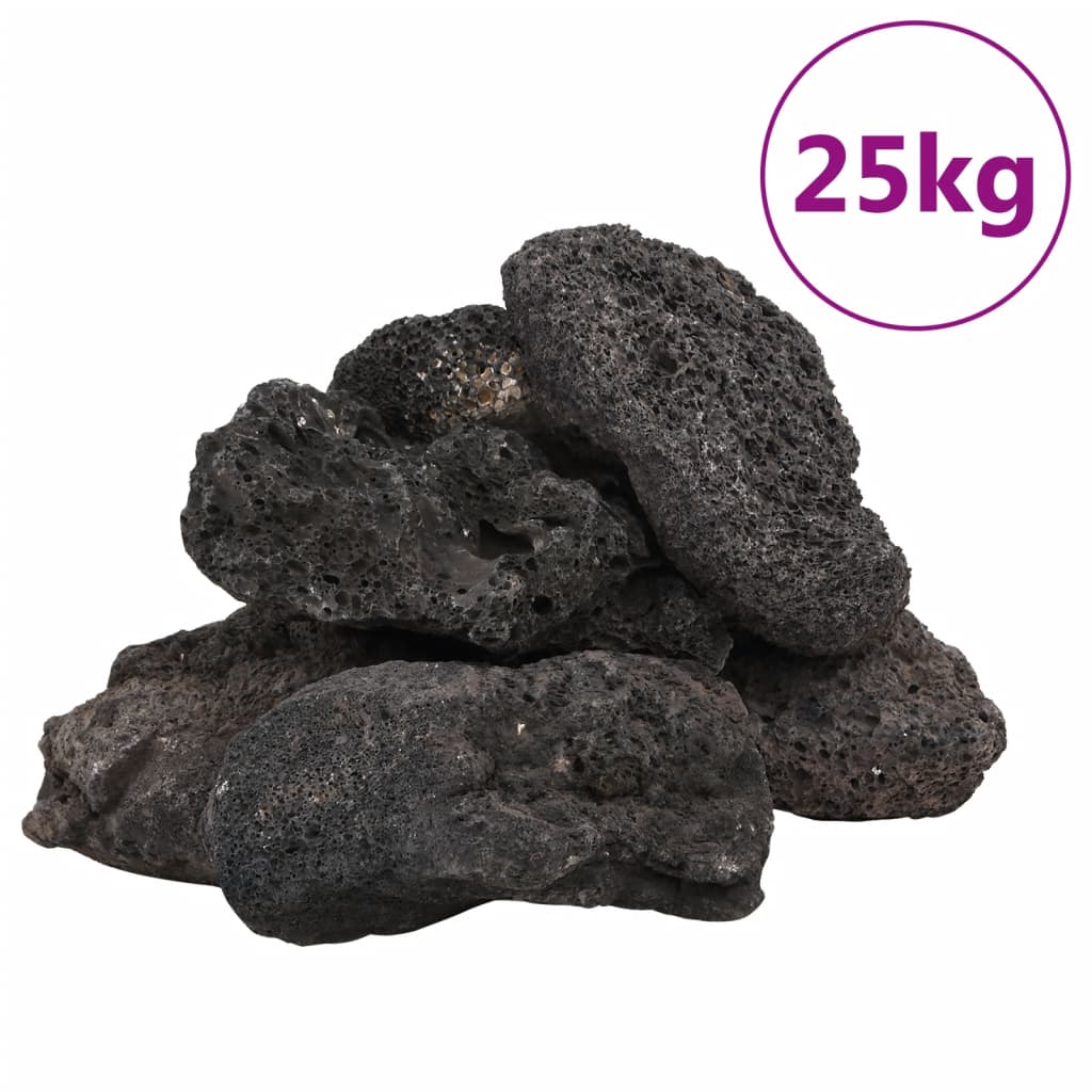 Vidaxl Lava Stones 25 kg 10-30 cm noir