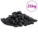 Vidaxl galets polis 2-5 cm 25 kg noir