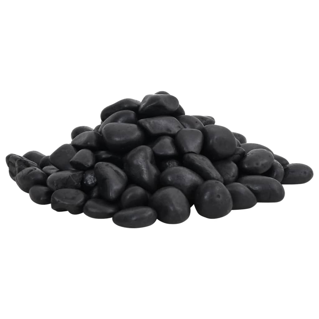Vidaxl galets polis 2-5 cm 25 kg noir