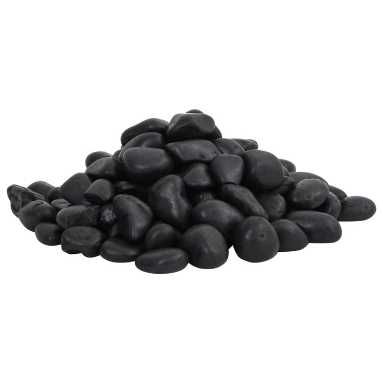 Vidaxl galets polis 2-5 cm 25 kg noir