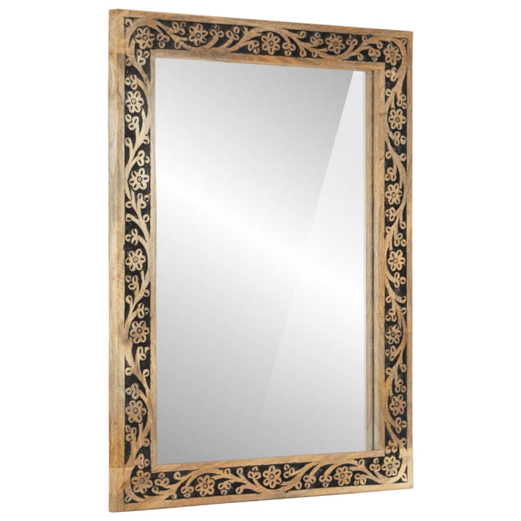 Miroir de salle de bain Vidaxl 50x70x2,5 cm en bois et verre massif massif
