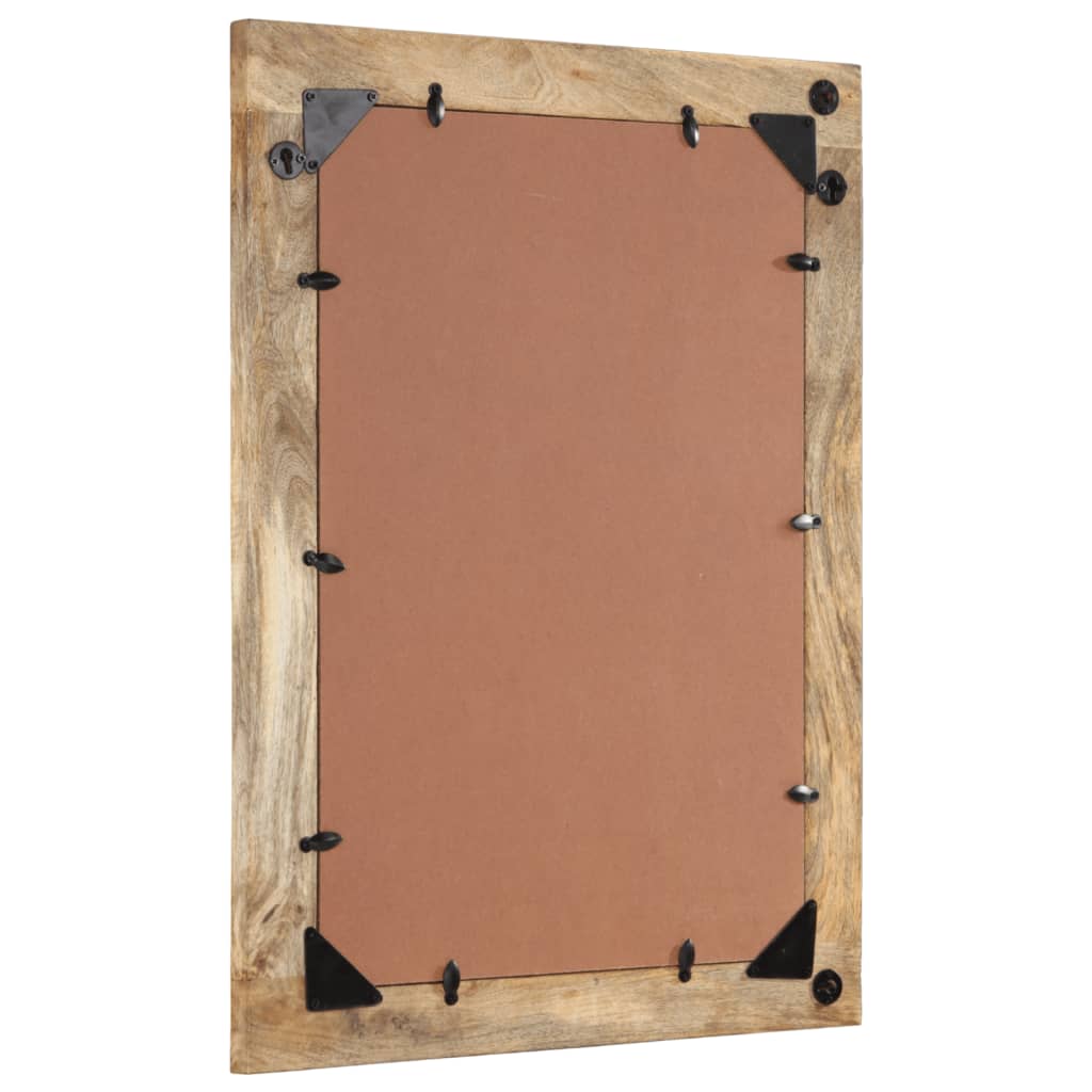 Miroir de salle de bain Vidaxl 50x70x2,5 cm en bois et verre massif massif