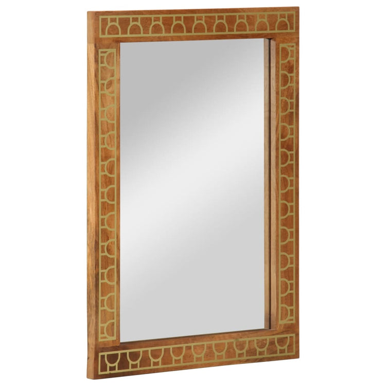 Miroir de salle de bain Vidaxx 50x70x2,5 cm bois de manguier massif et verre