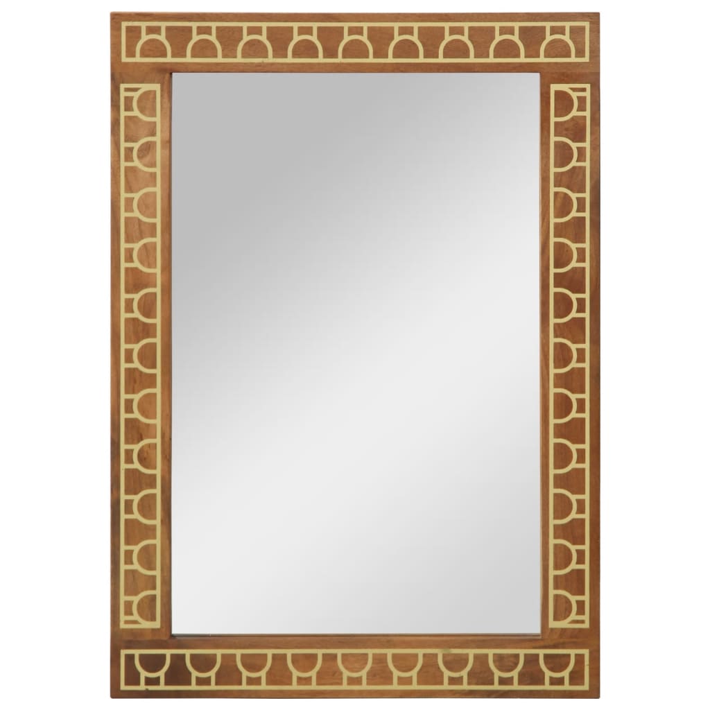 Miroir de salle de bain Vidaxx 50x70x2,5 cm bois de manguier massif et verre