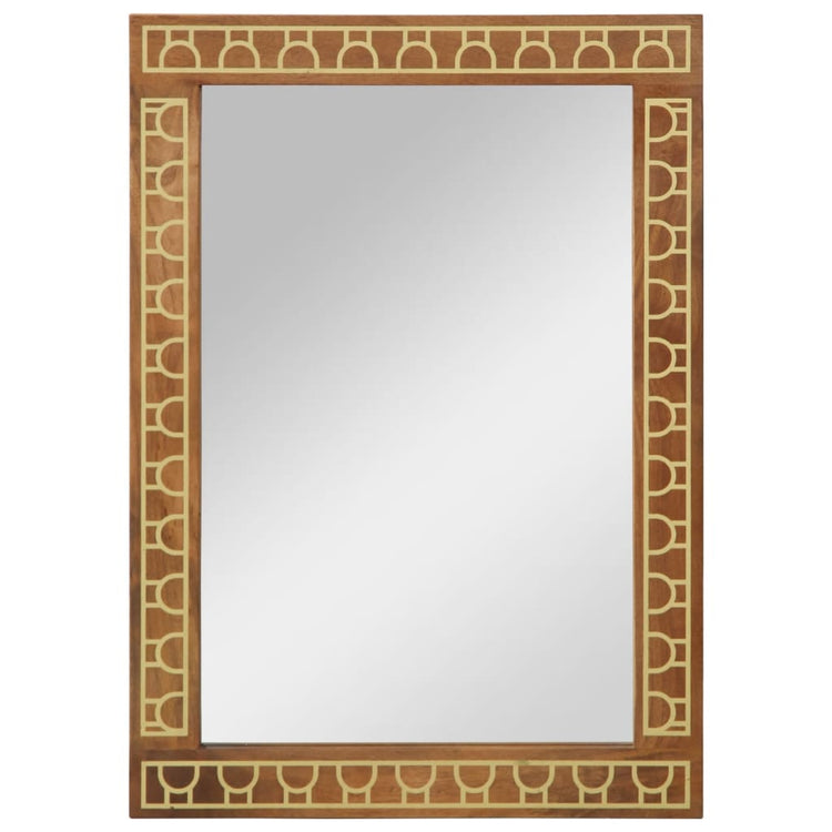 Miroir de salle de bain Vidaxx 50x70x2,5 cm bois de manguier massif et verre