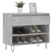 Armoire à chaussures Vidaxl 70x36x60 cm Betongrij en bois transformé - afbeelding 3