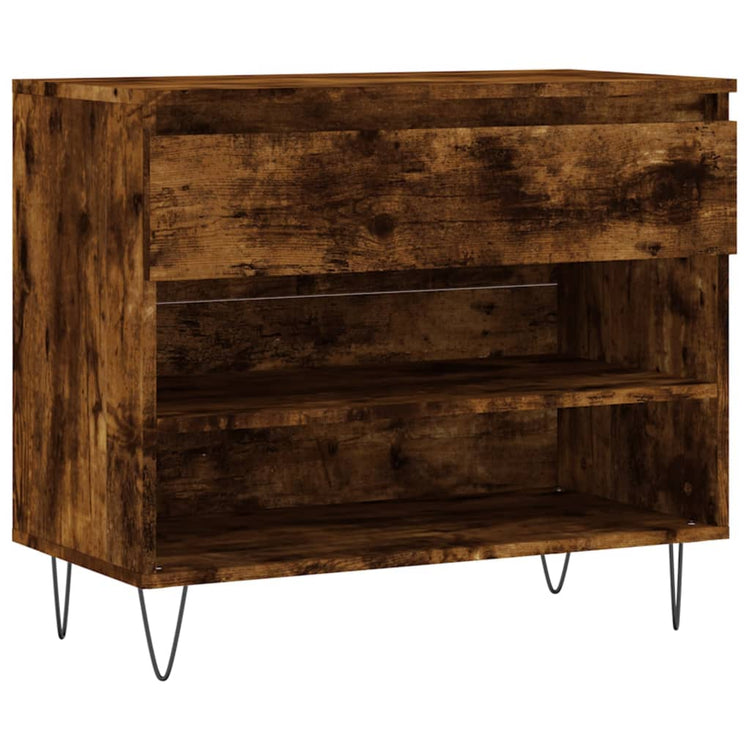 Vidaxx armoire à chaussures 70x36x60 cm bois traité, chêne fumé