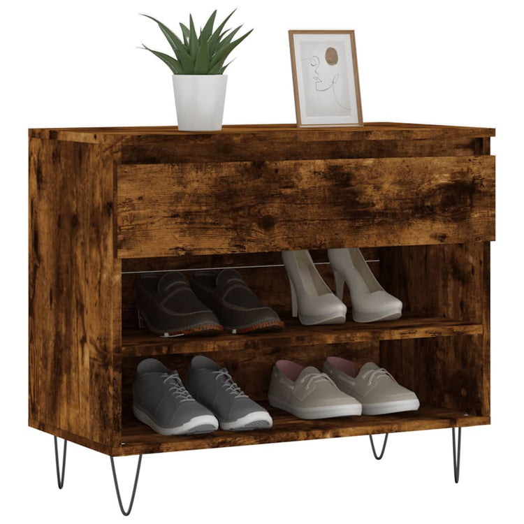Vidaxx armoire à chaussures 70x36x60 cm bois traité, chêne fumé