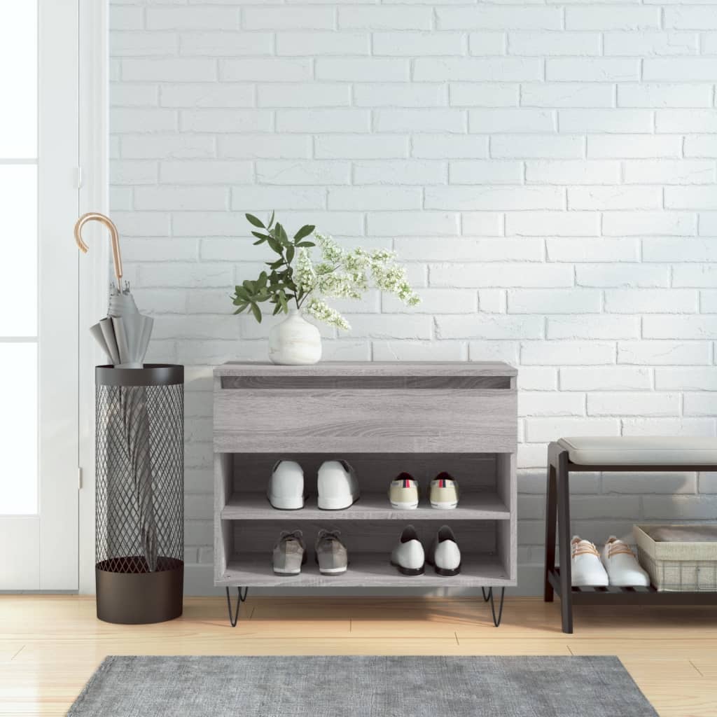 VidaXL armoire à chaussures 70x36x60 cm bois d'ingénierie gris sonoma