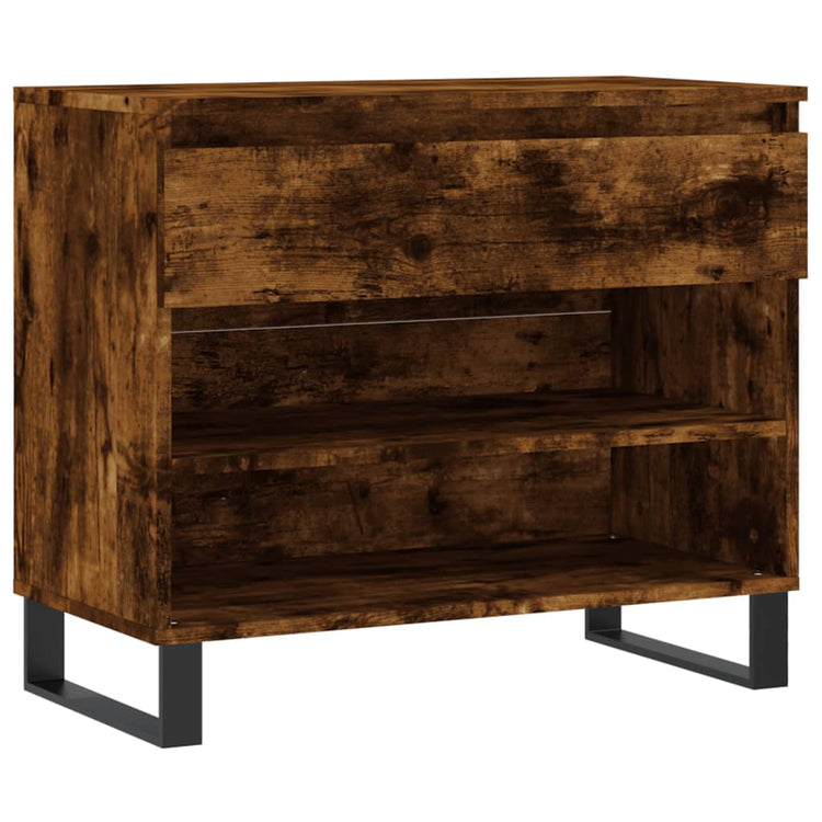 Armoire à chaussures Vidaxl 70x36x60 cm en bois de bois de chêne fumé coloré