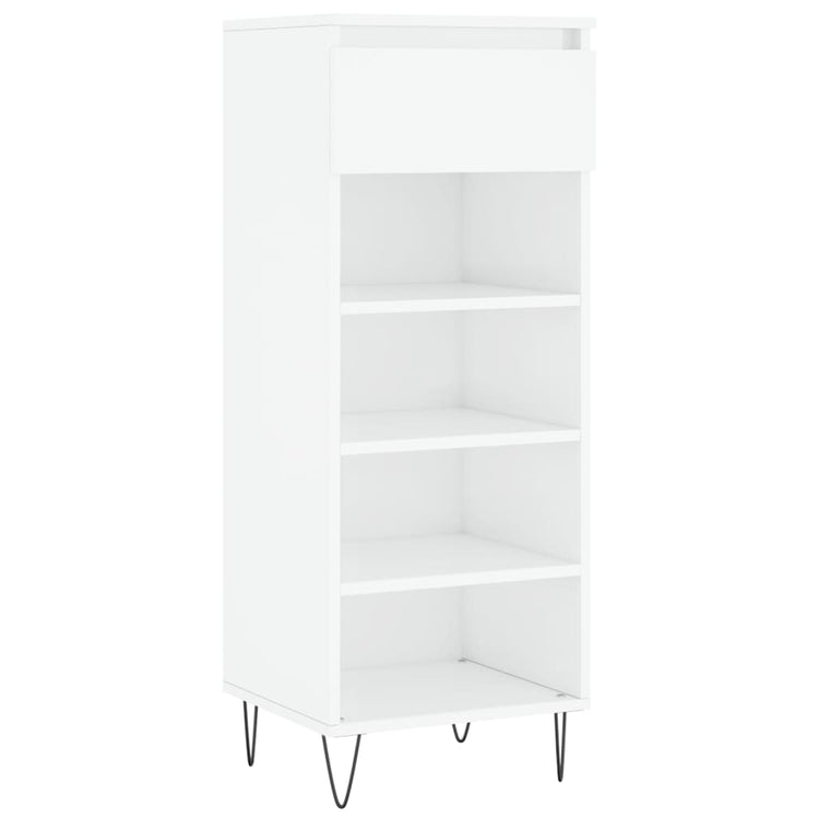 Armoire à chaussures vidaxl 40x36x105 cm bois transformé haut brillant blanc