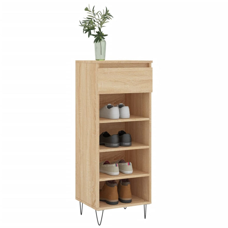 Armoire à chaussures vidaxl 40x36x105 cm en bois de bois de chêne sonoma coloré