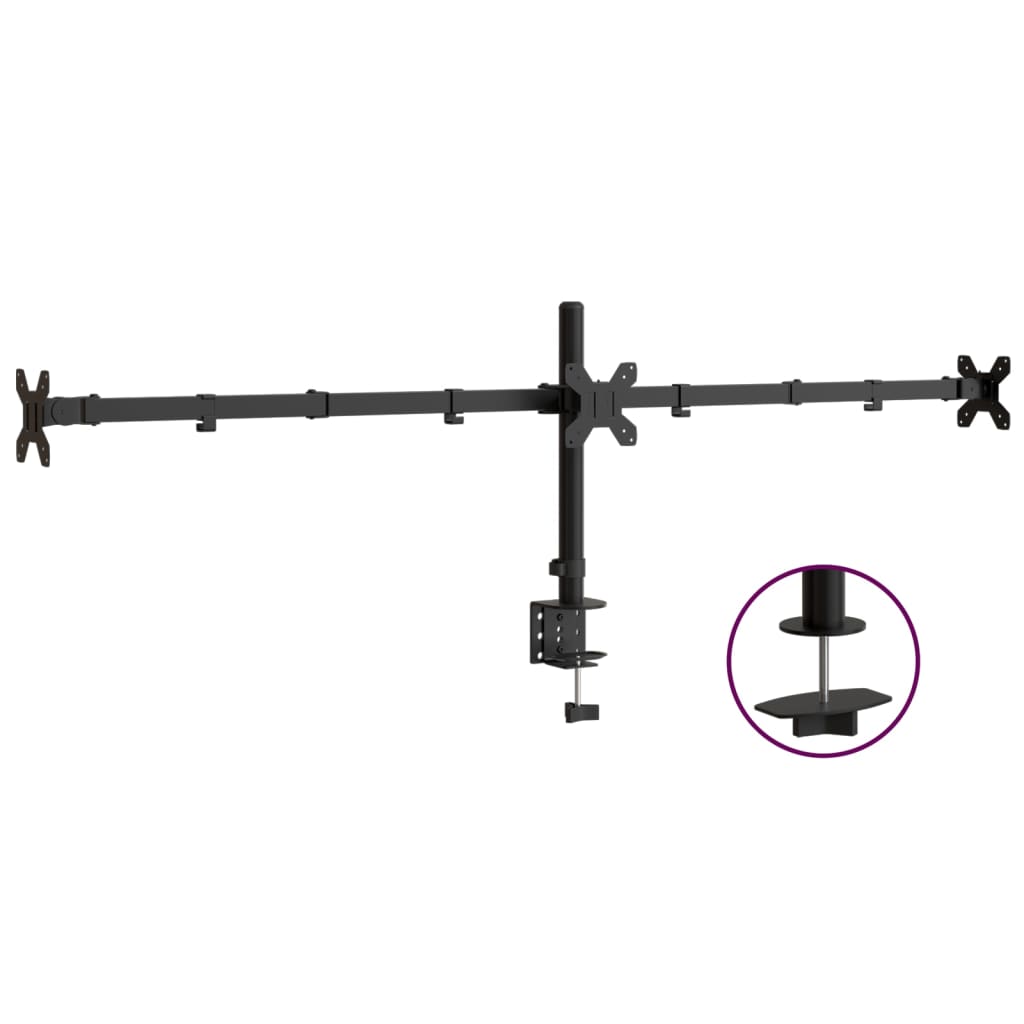 Normes de moniteur Vidaxl Driebel Vesa 75 100 mm en acier noir