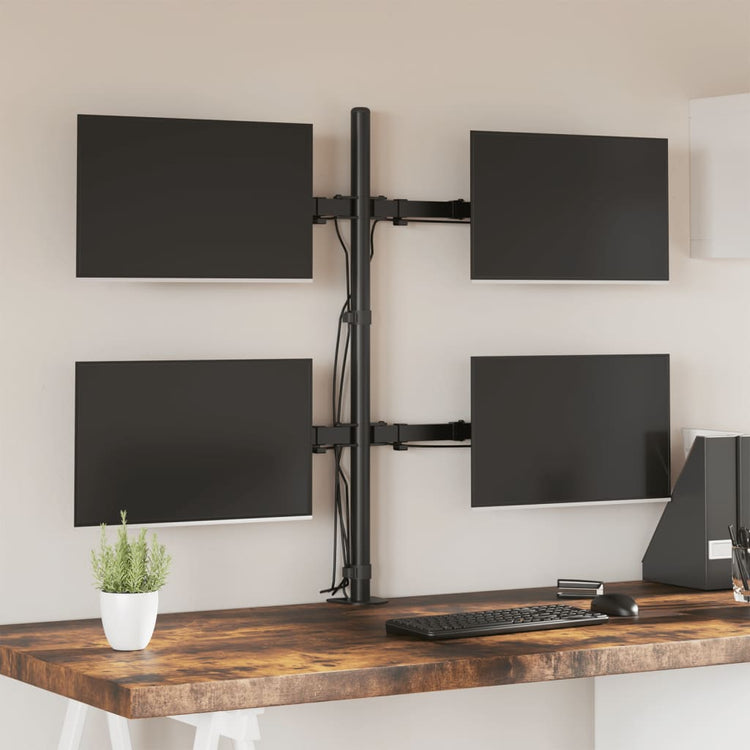 Support de moniteur Vidaxl Vesa 75 100 mm en acier noir
