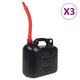 VIDAXL CARBURANTS 3 ST AVEC SPOUT FLEXIBLE NOIR 10 L PLASTIQUE