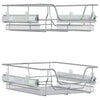Les paniers de fil vidaxl s'étendent sur 2 pcs 45 cm en argent de couleur
