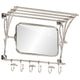 Rack de bagages Vidaxl avec des cintres et du mur de miroir en aluminium