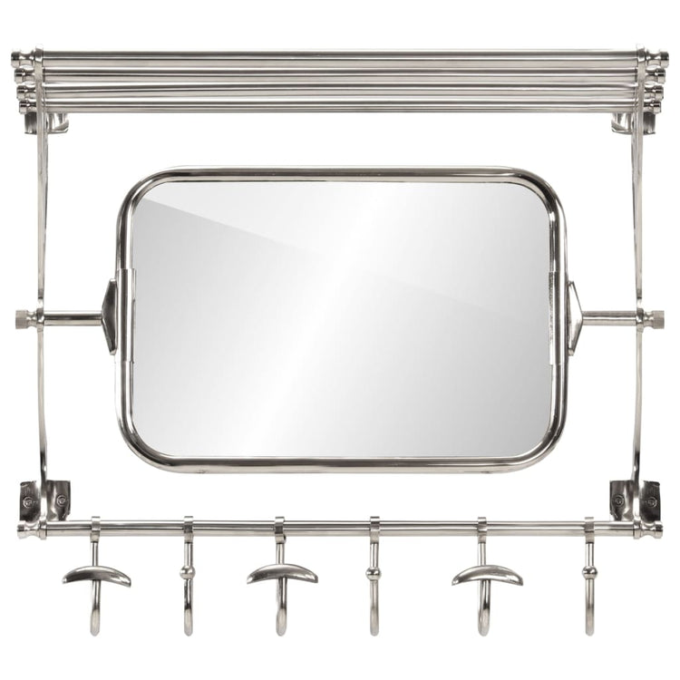 Rack de bagages Vidaxl avec des cintres et du mur de miroir en aluminium