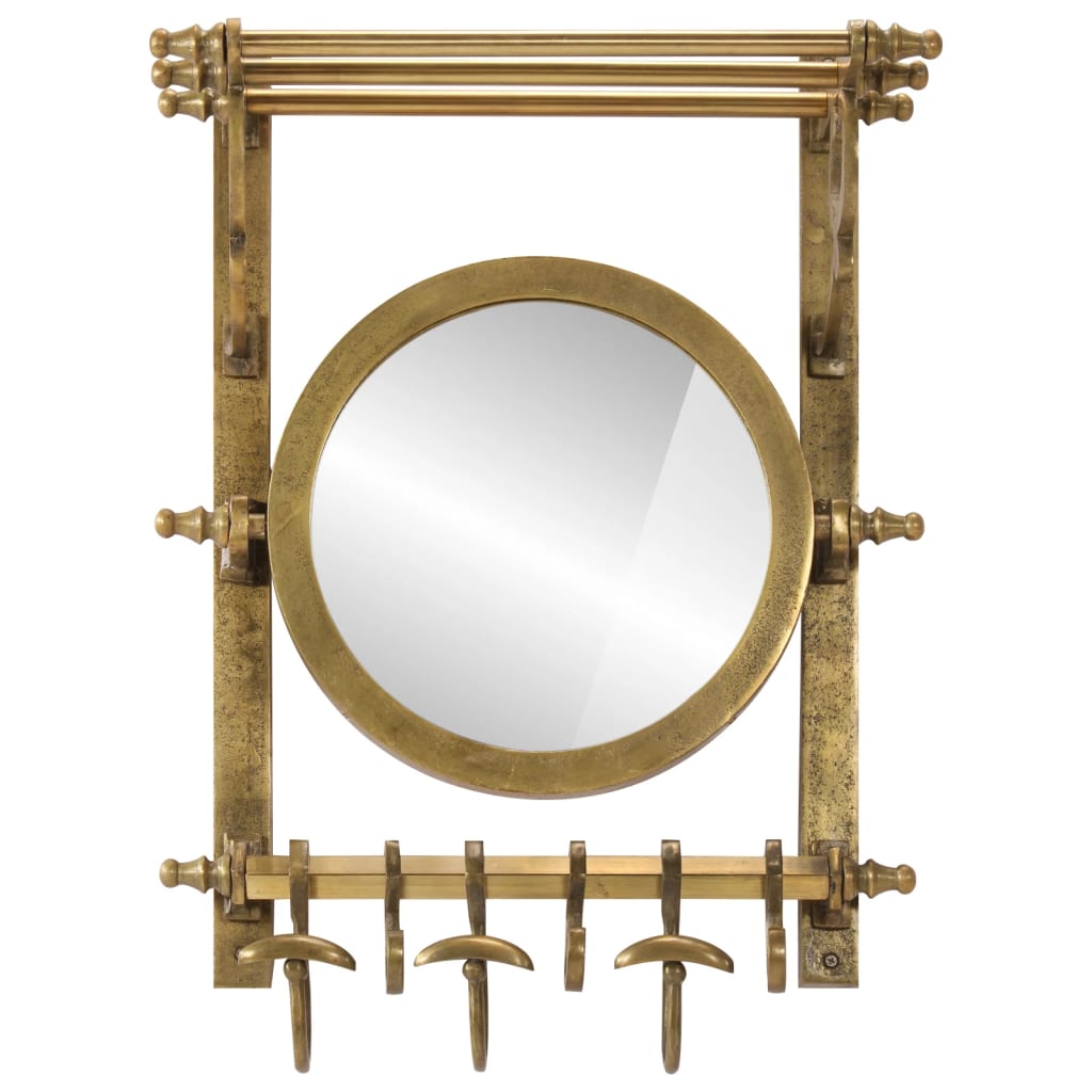 Rack de bagages Vidaxl avec des cintres et du mur de miroir en aluminium
