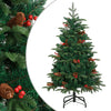 Vidaxl kunstkerstboom avec charnières pins et baies 120 cm