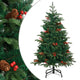 Vidaxl kunstkerstboom avec charnières pins et baies 120 cm