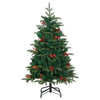 Vidaxl kunstkerstboom avec charnières pins et baies 120 cm