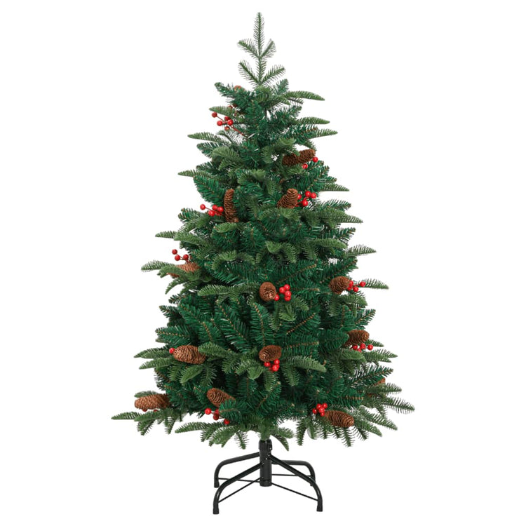 Vidaxl kunstkerstboom avec charnières pins et baies 150 cm