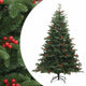 Vidaxl kunstkerstboom avec charnières pins et baies 240 cm