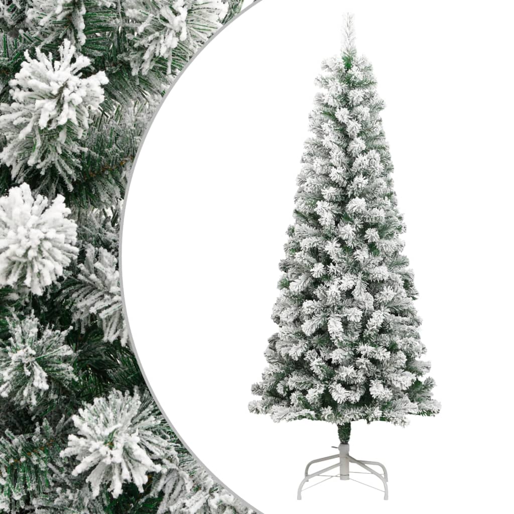 Vidaxl kunstkerstboom avec des charnières et neige 210 cm