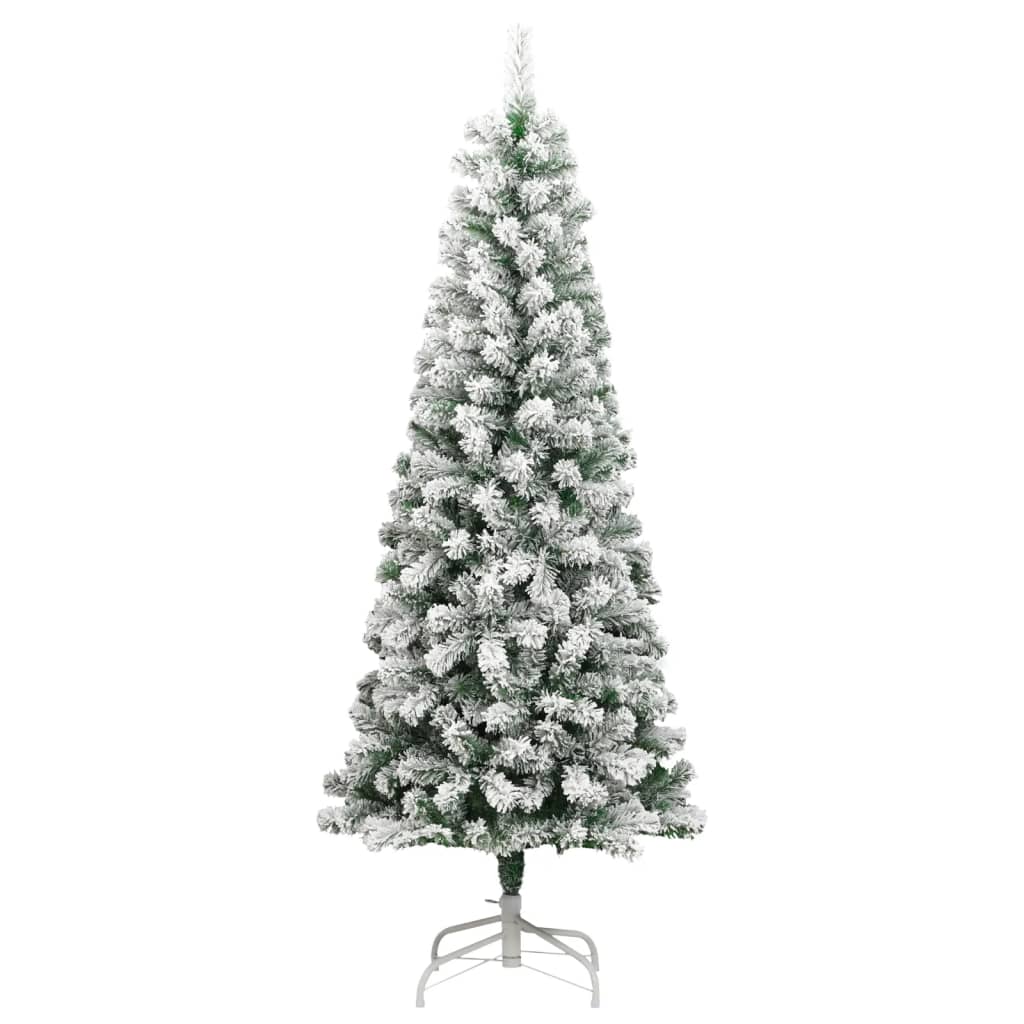 Vidaxl kunstkerstboom avec des charnières et neige 210 cm