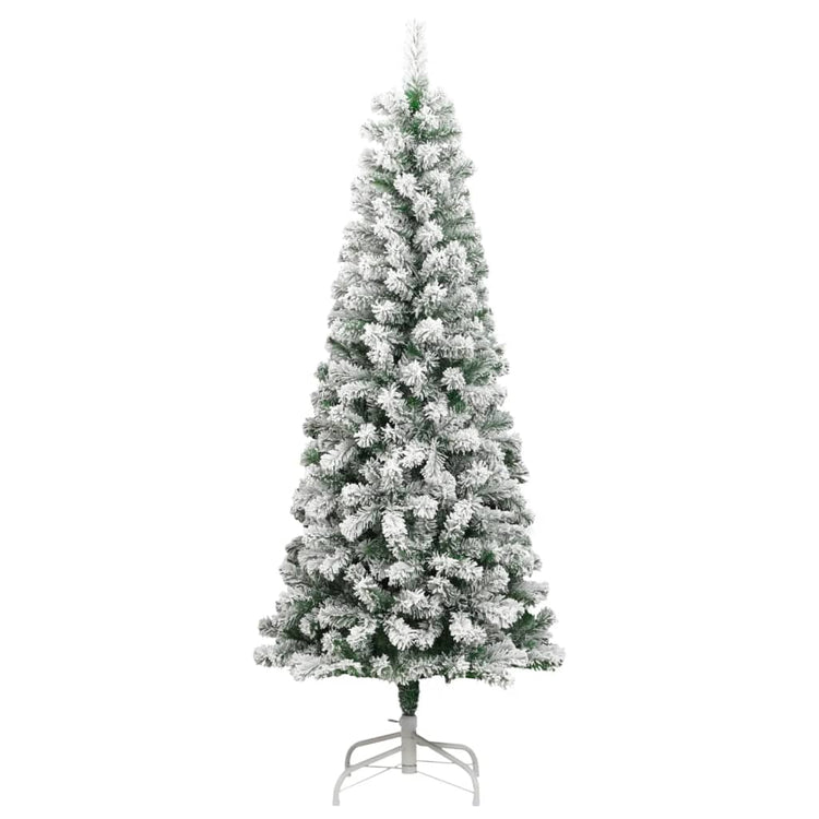 Vidaxl kunstkerstboom avec des charnières et neige 210 cm