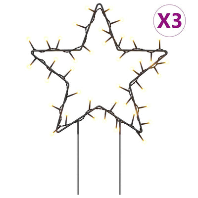 Vidaxl Christmas Lights Star 3 ST avec broches au sol 50 LEDS 29 cm