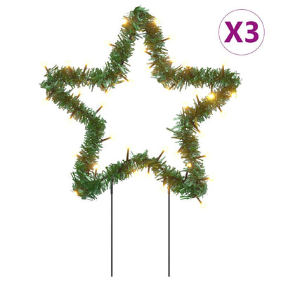 Vidaxl Christmas Lights Star 3 ST avec broches au sol 50 LEDS 29 cm